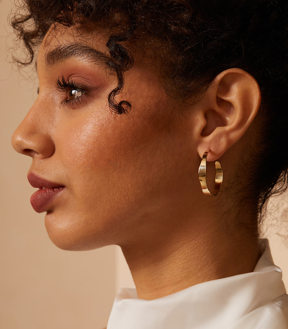 Medium Torn Paper Hoops - Handmade Boho Earrings for Women, Lightweight & Stylish - Perfect for Festivals, Parties & Everyday Wear
