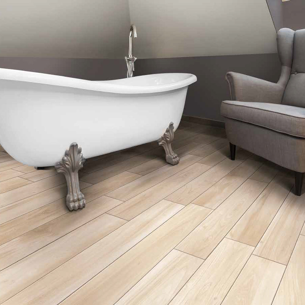 Italian Porcelain Wood Look Tile - Authentic Chalet Style for Floors & Walls - Perfect for Living Rooms, Kitchens, and Rustic Home Decor