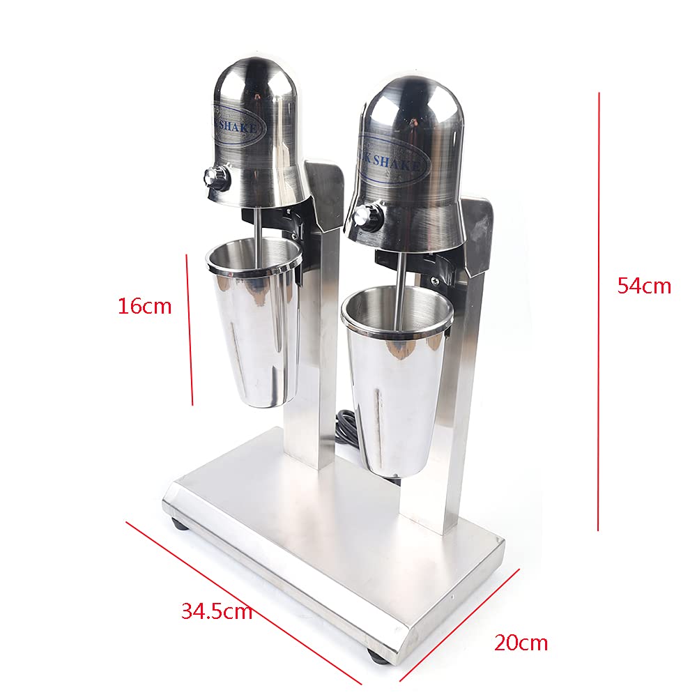 Commercial Stainless Steel Electric Drink Mixer Machine - 110V 560W Double Head Mixer for Smoothies, Malt, Ice Cream & Beverages | Perfect for Restaurants, Cafes & Bars