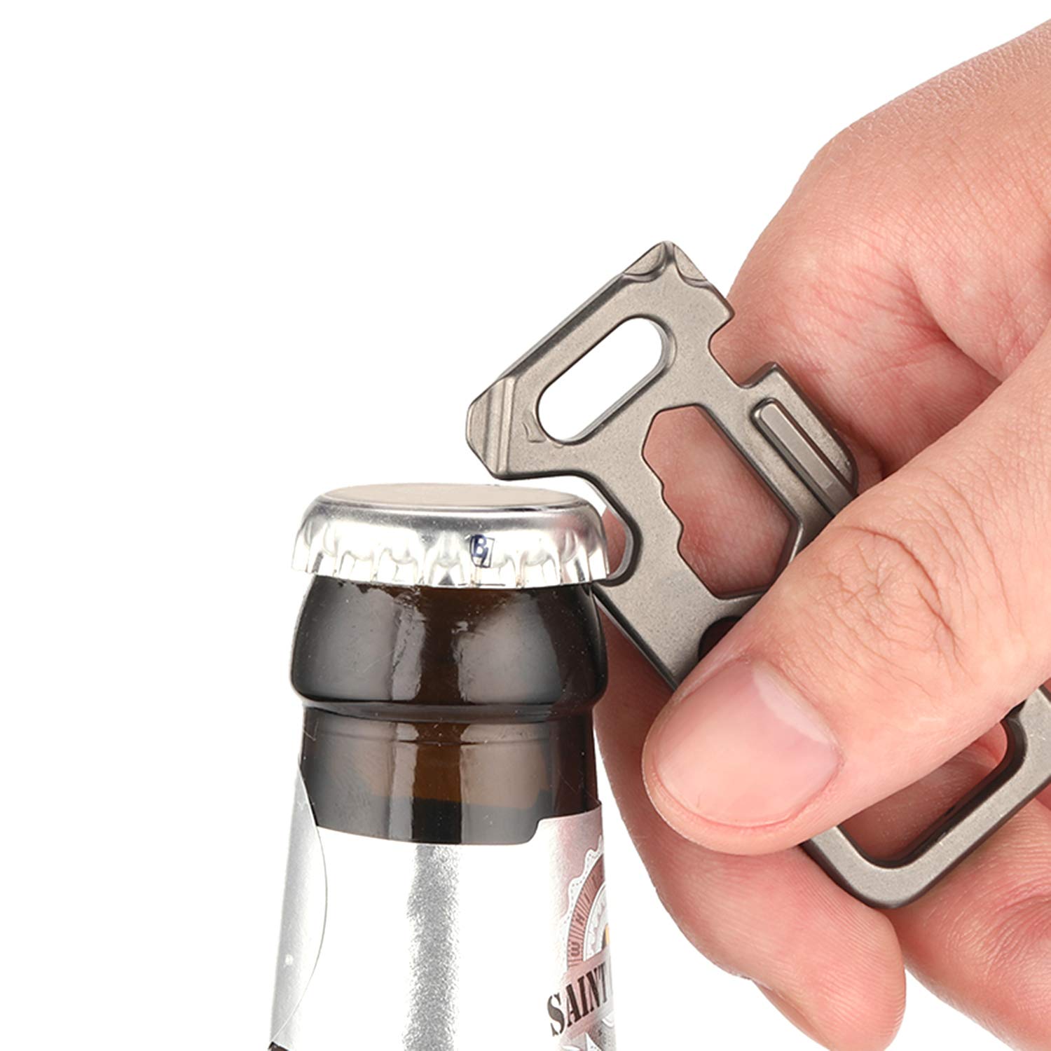 Premium Titanium Keychain with Quick Release - Multi-Tool with Bottle Opener, Wrench & Screwdriver Functions | Anti-Lost Design for Outdoor, Camping, Hiking & Everyday Carry (EDC)