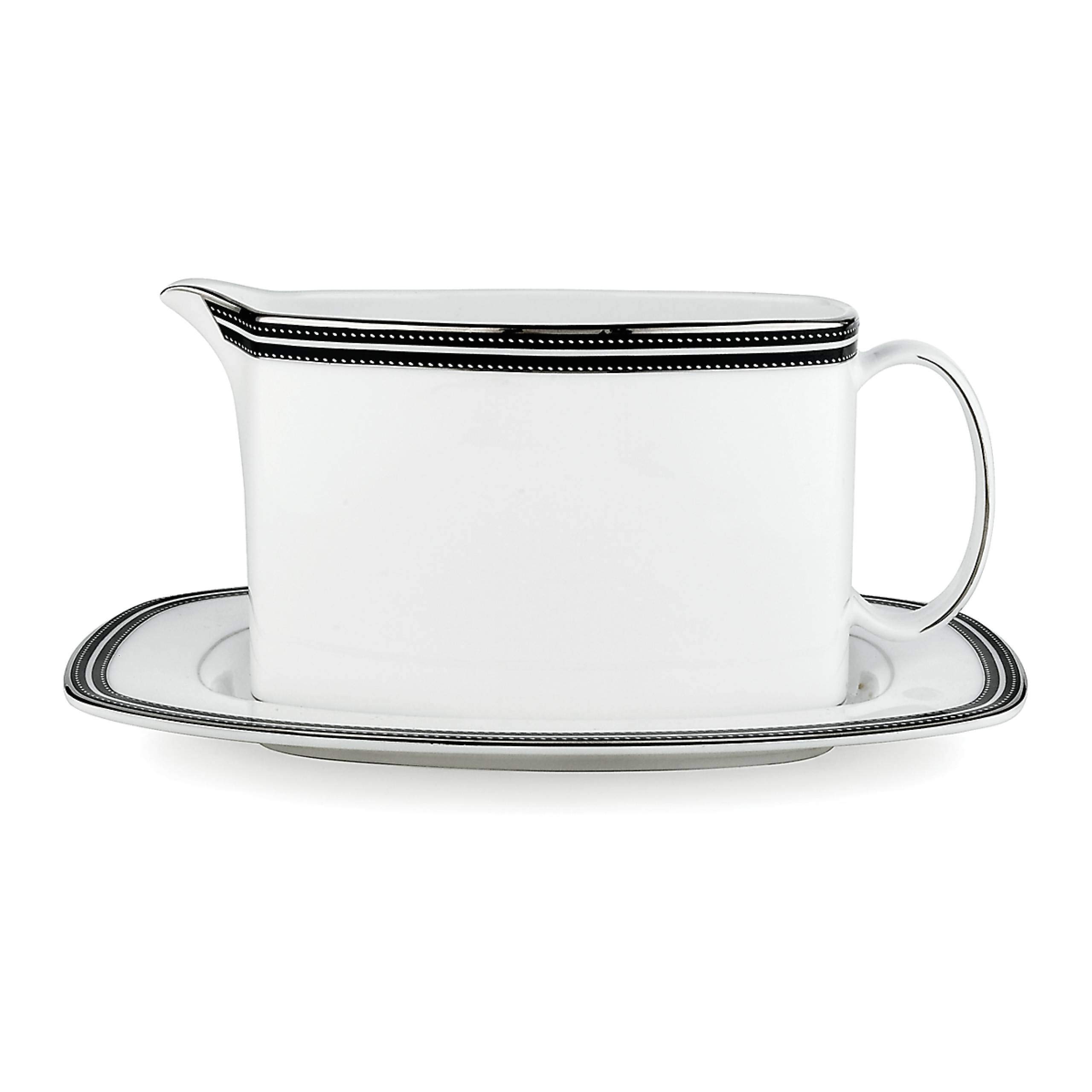 Kate Spade New York Union Street Sauce Boat with Stand - Elegant Serving Dish for Gravy, Sauce & Condiments - Perfect for Dinner Parties & Holiday Entertaining