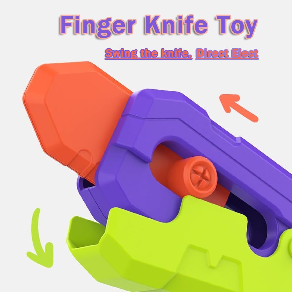 3D Plastic Mini 1911 Fidget Gun Knife Toy Set - 2PCS Stress Relief Gravity Slider for Adults & Kids - ADHD Anxiety Relief Gadget - Cool Purple Sensory Toy for Office, School & Home Use