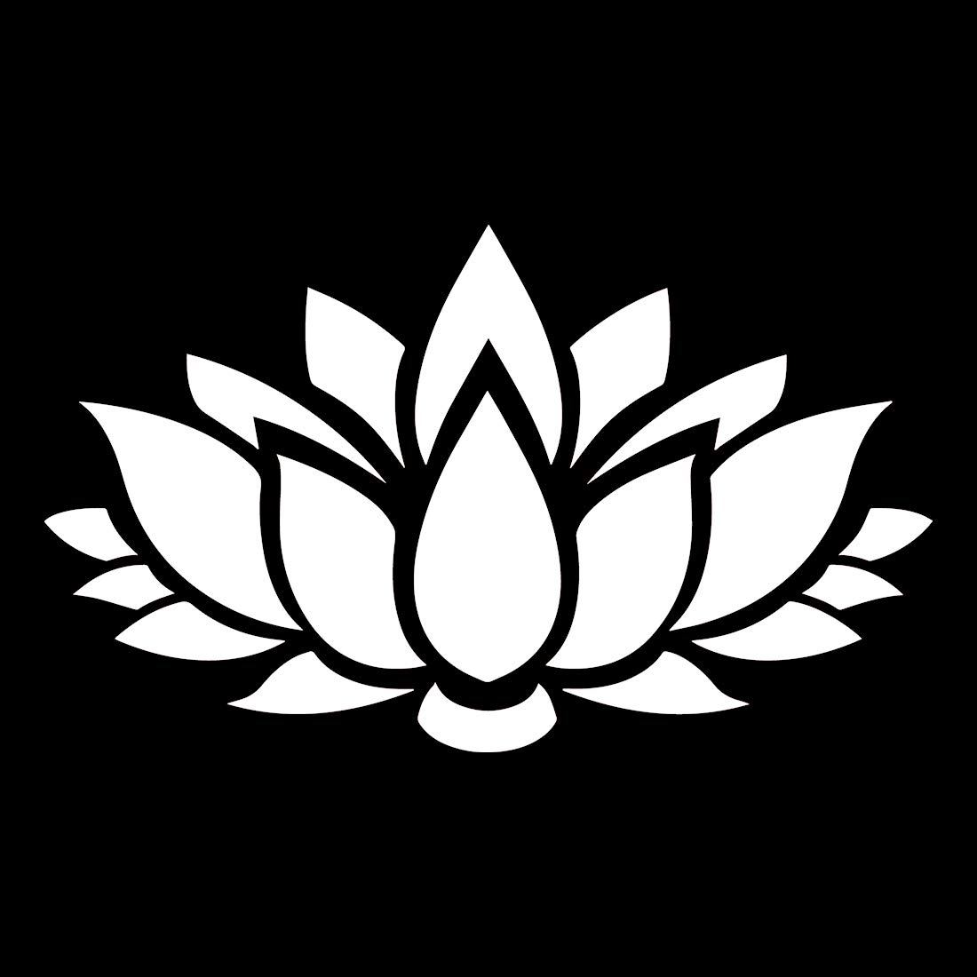 Premium Waterproof Vinyl Decal Stickers - Set of 2 White Lotus Flowers for Laptop, Phone, Helmet, Car Window, Mug & Wall Decor | DIY Home & Office Decoration