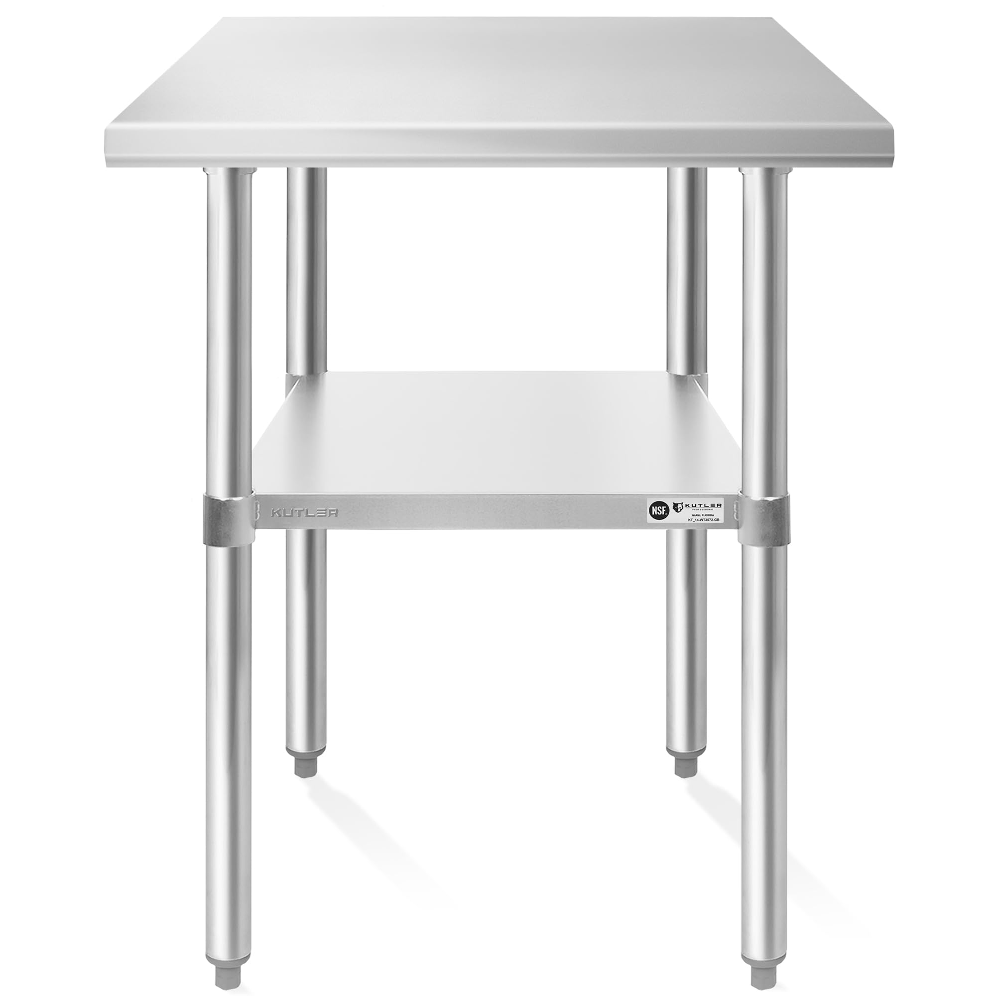 KUTLER 24x30 Inch Stainless Steel Commercial Kitchen Prep Table - NSF Certified Heavy Duty Work Table with Undershelf for Restaurant, Hotel & Home Use - Perfect for Food Prep, Baking & Catering Services