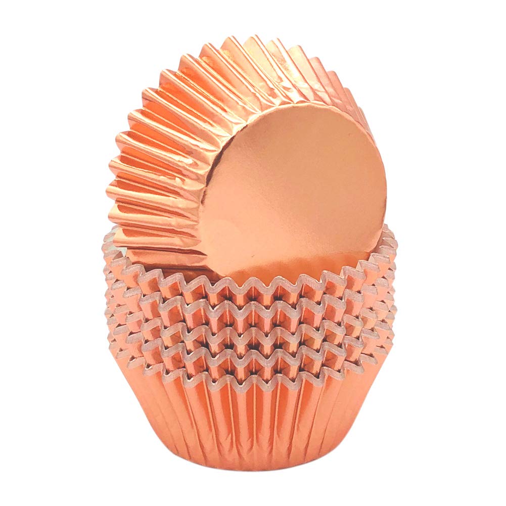 Premium Sweet Rose Gold Foil Cupcake Liners - 120 Count Standard Baking Cups for Weddings, Birthday Parties, Baby Showers & Special Events - Elegant Dessert Decorations for Professional Bakers & Home Baking