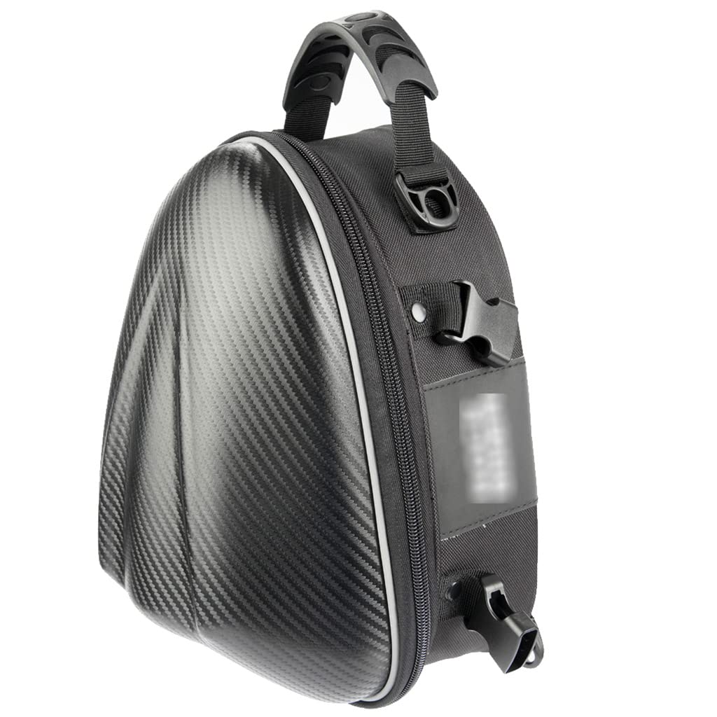 Premium Carbon Fiber Motorcycle Tail Bag - Waterproof Helmet Backpack with Large Capacity for Bikers | Durable & Multifunctional Riding Gear for Commuting, Touring & Adventure