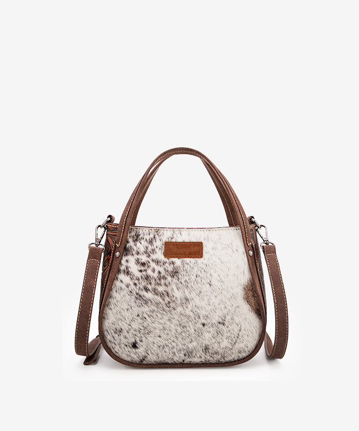 Wrangler Genuine Hair-On Cowhide Leather Tote Bag for Women - Stylish & Durable Handbag for Work, Travel & Everyday Use