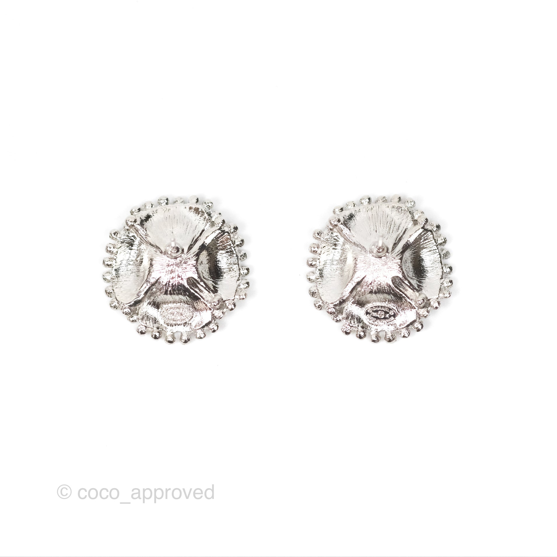 Chanel Camellia Pearl Black Earrings Silver Tone 23K Gold - Luxury Fashion Jewelry for Women, Perfect for Parties & Special Occasions