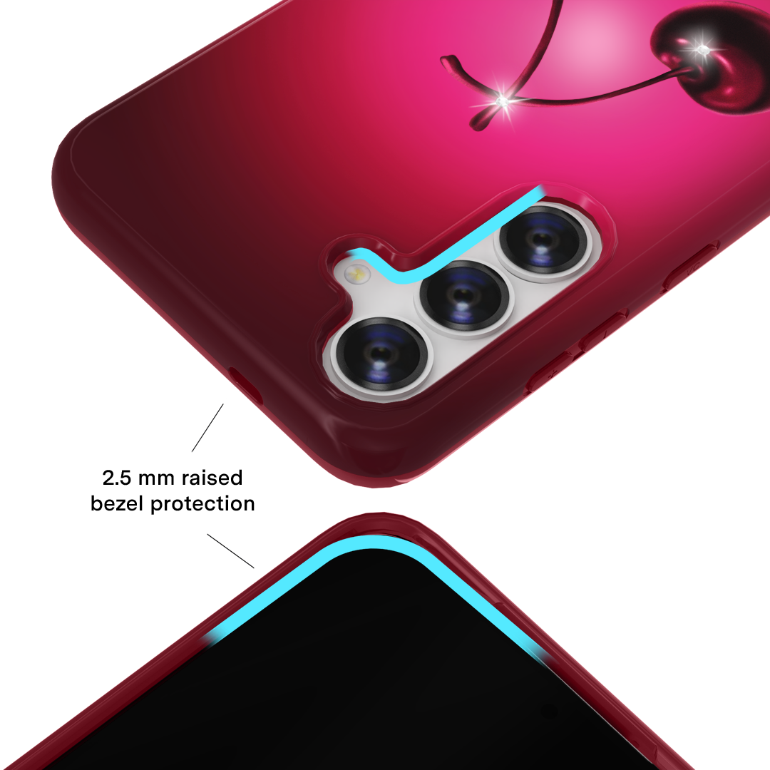 Samsung Galaxy Phone Case with Black Cherry Crystal Design - Elegant & Protective Cover for Everyday Use, Work, and Travel