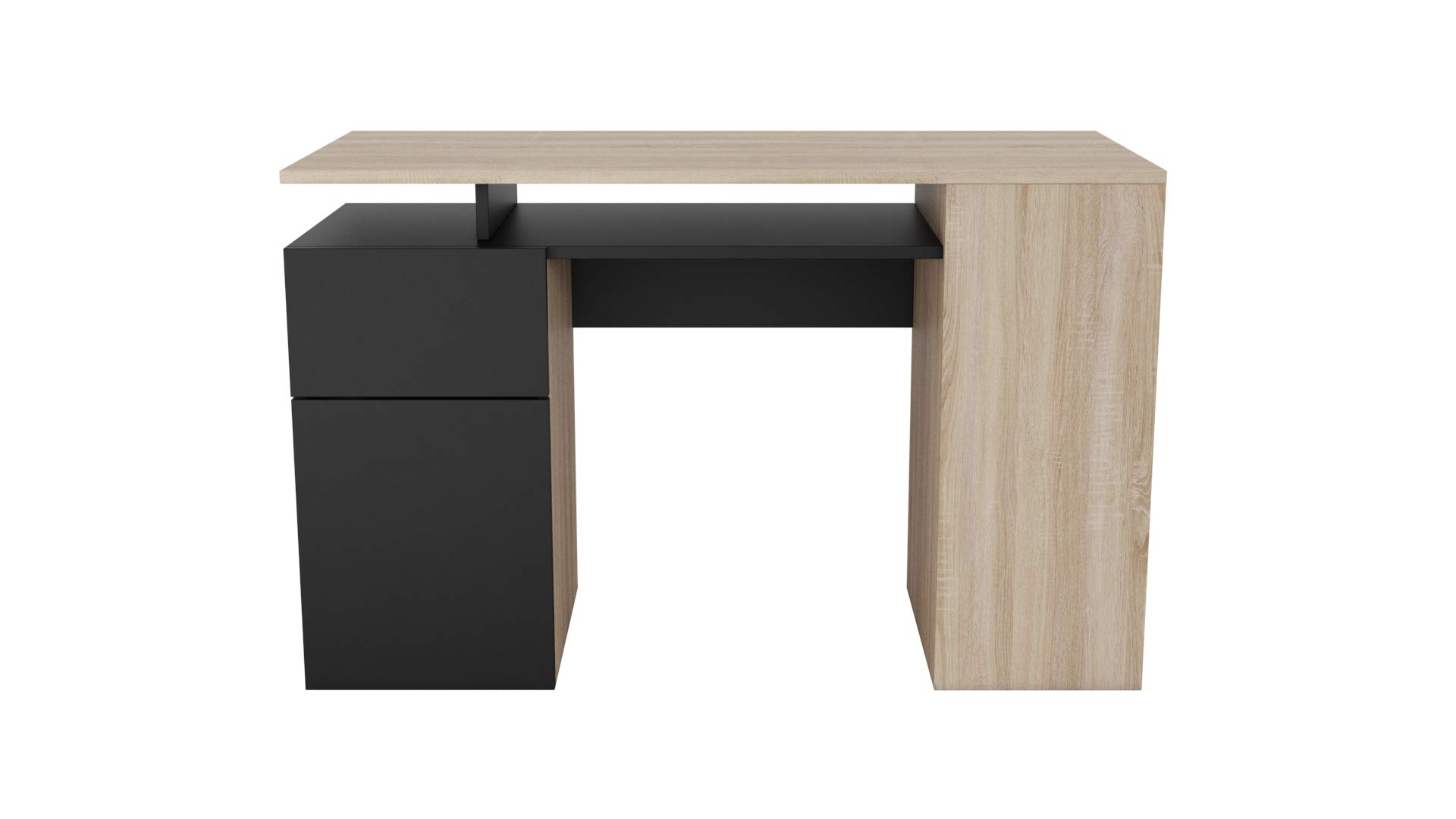 Modern Black Computer Corner Desk for Home Office - Ergonomic Writing Workstation for Small Spaces, Gaming & Study