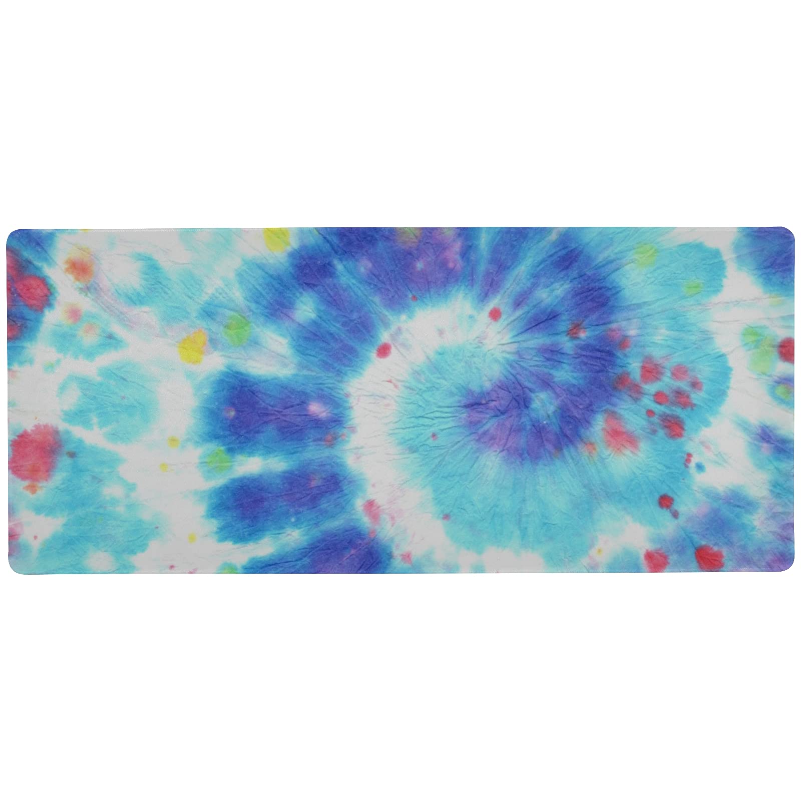 ALAZA Blue Tie Dye Spiral Swirl Large Gaming Mouse Pad - Non-Slip Rubber Base Extended Keyboard Mat (31.5