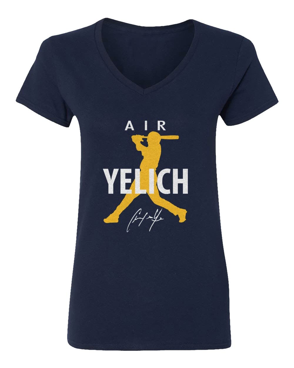 Air Yelich Milwaukee Brewers Baseball Star Ladies' V-Neck T-Shirt - Perfect for Game Day & Fan Apparel