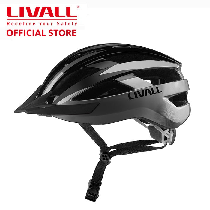 LIVALL MTI NEO Smart Bike Helmet with Bluetooth & LED Safety Lights - Black/Grey - Ideal for Urban Commuting, Road Cycling & Night Riding Safety Gear