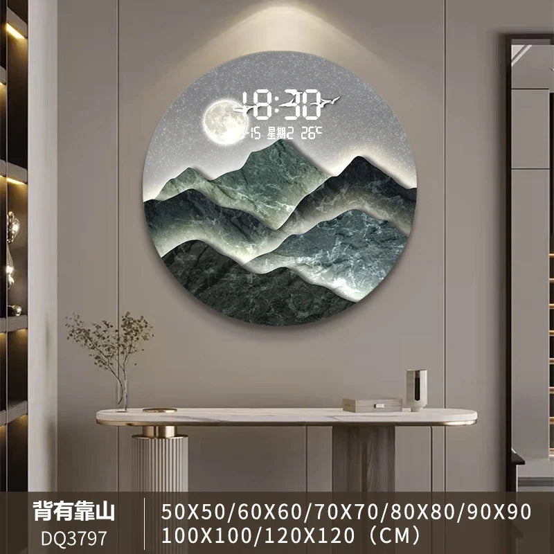 Nordic Wall Clock - Modern Minimalist Wooden Round Wall Clock for Living Room, Bedroom, Office - Silent Non-Ticking Quartz Movement - Perfect Home Decor Gift (12 inch)