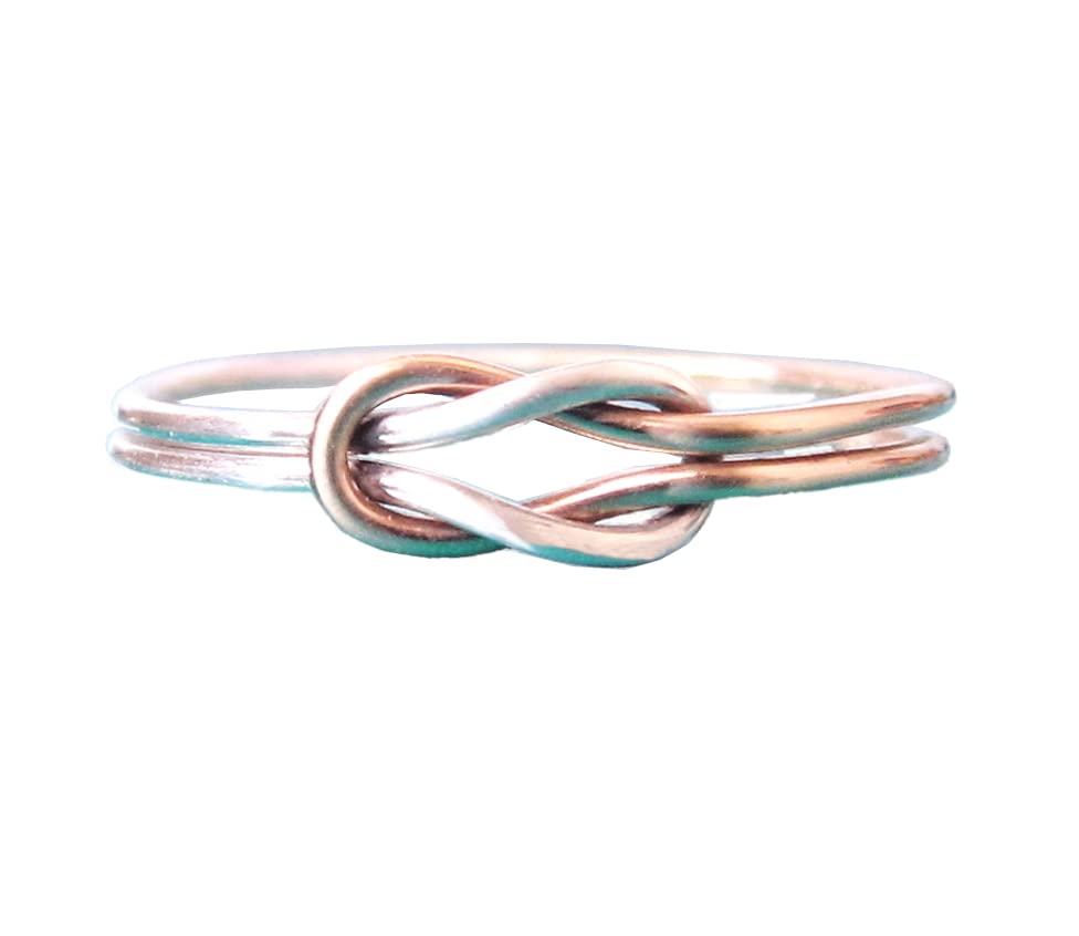 Double Love Knot Ring - 14K Gold & Sterling Silver Wedding Band for Couples - Perfect for Anniversaries, Engagements & Romantic Gifts