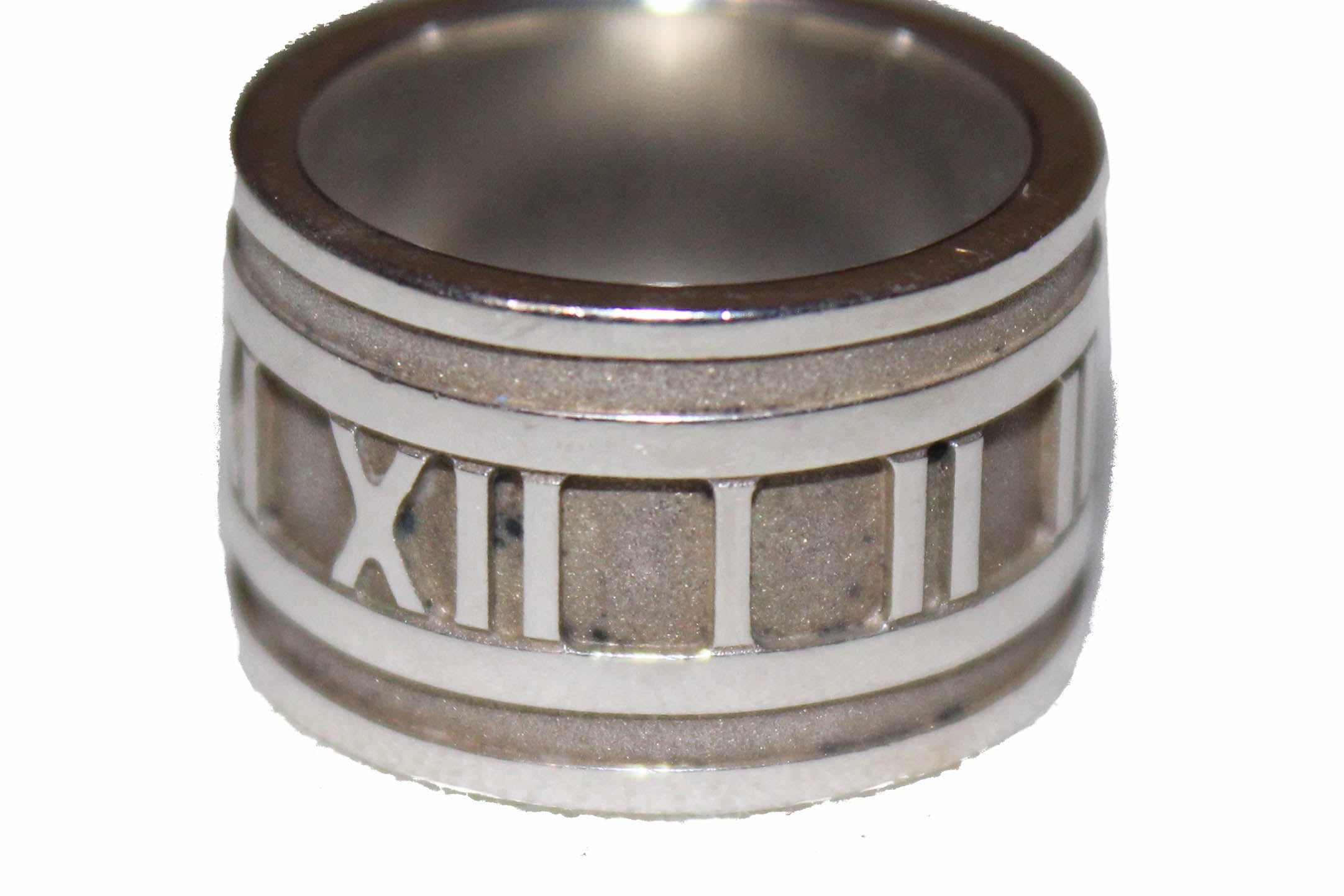 Authentic Tiffany & Co. Sterling Silver Wide Band Ring - Size 4 - Classic Atlas Collection - Perfect for Anniversaries, Engagements & Special Occasions