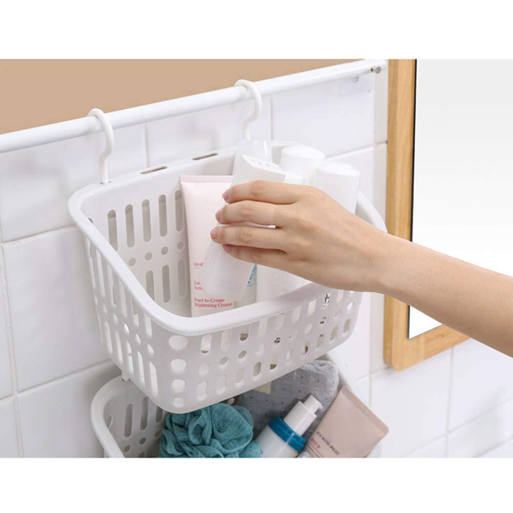 Multifunctional Plastic Wall Hanging Storage Basket - White Laundry Organizer for Clothes, Toys, Books & Cosmetics | Perfect for Bedroom, Bathroom & Kids Room Organization