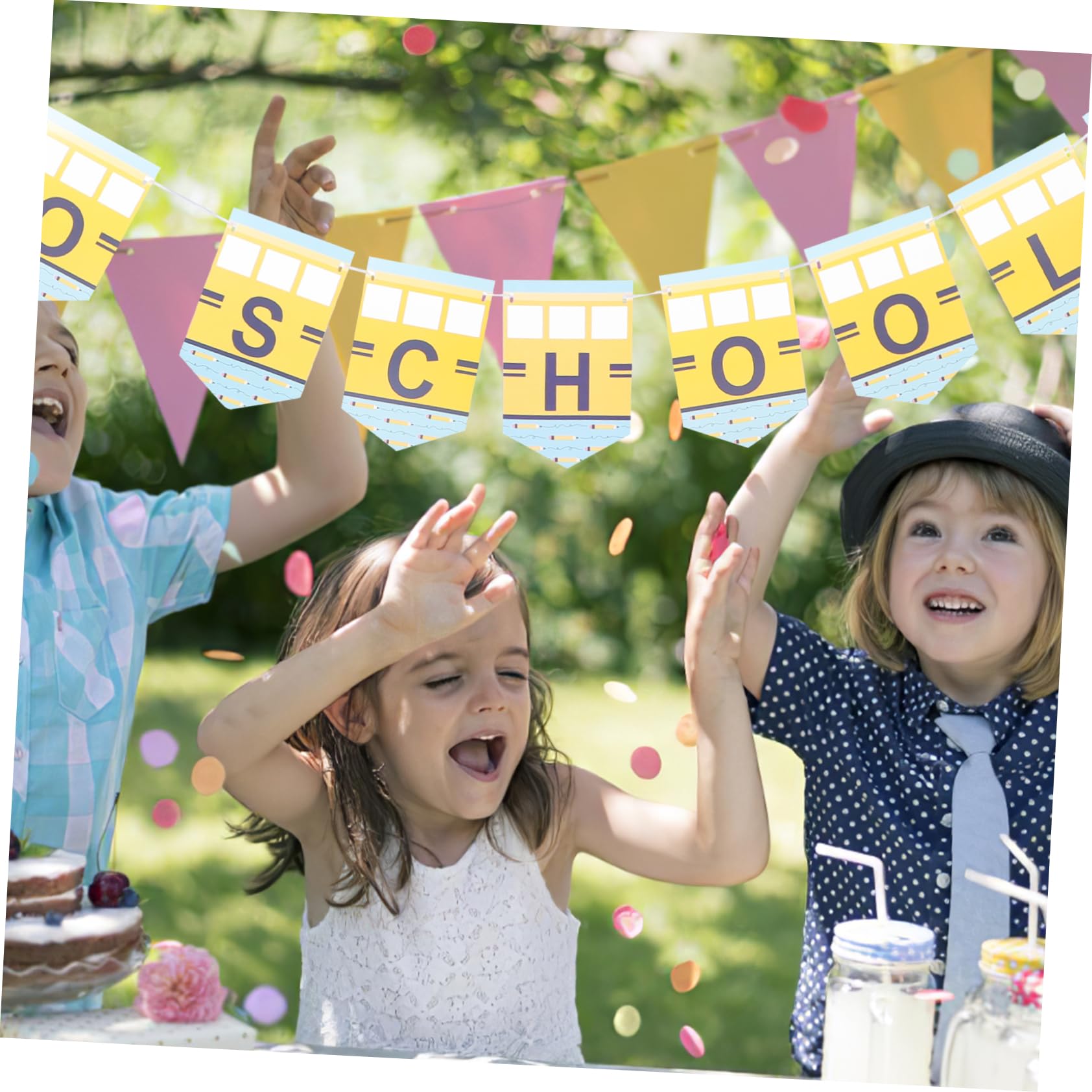 SHOWERORO Welcome Home Banner & First Day of School Sign - Back to School Decorations for Classroom, Party, Home Decor - Perfect for Back-to-School Celebrations, Photo Props & Wall Decor