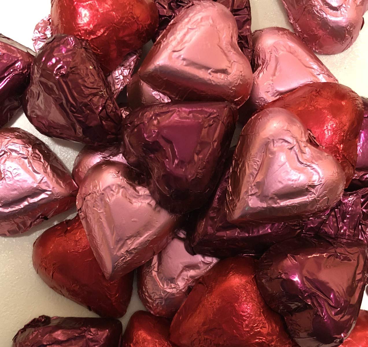 Premium Assorted Milk & Dark Chocolate Hearts - Red, Pink, Burgundy Valentine's Gift (1 LB) | Romantic Gifts, Wedding Favors, Party Treats & Holiday Desserts