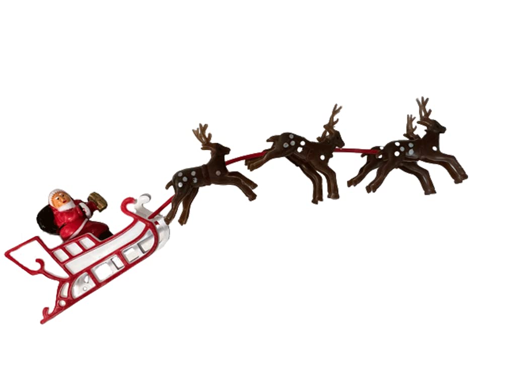 Santa Sleigh Reindeer Christmas Cake Topper Set - Winter Holiday Cake Decorating Kit for Christmas Parties, Birthday Cakes & Festive Desserts