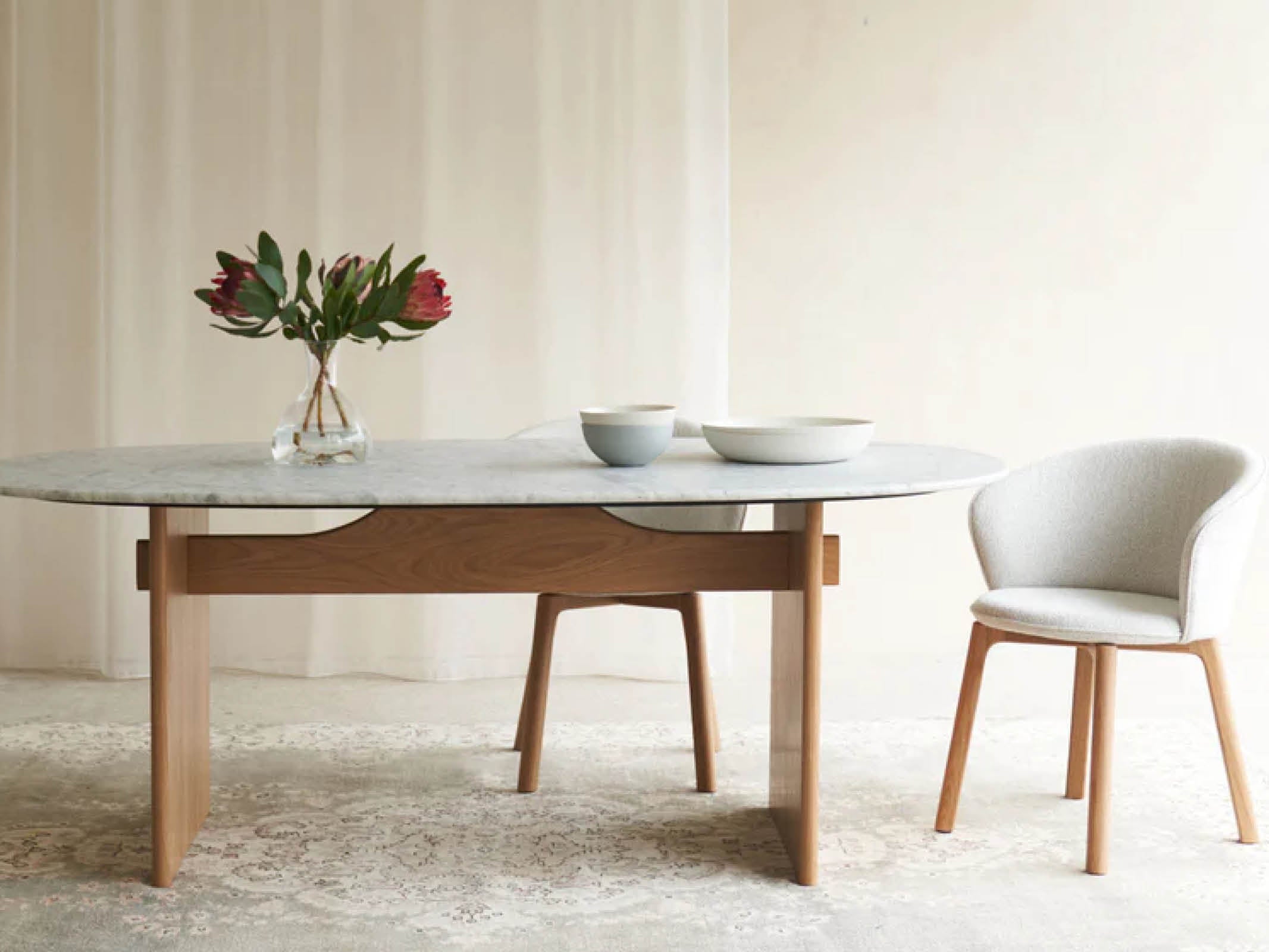 Kelly White Marble Dining Table - Modern Round Kitchen Table for 6 - Elegant Home Dining & Entertaining