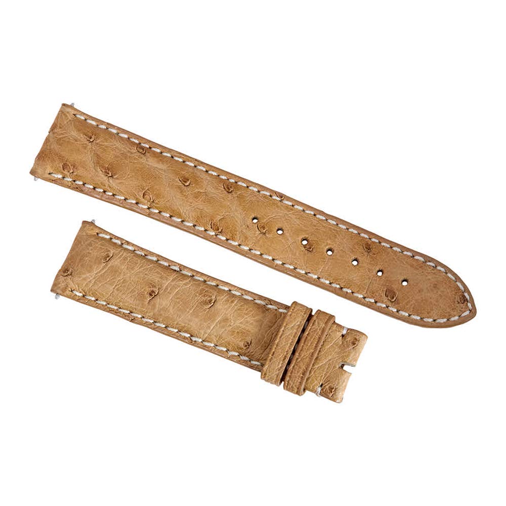 Hadley Roma 20mm Ostrich Leather Strap - Matte Light Camel for Watches