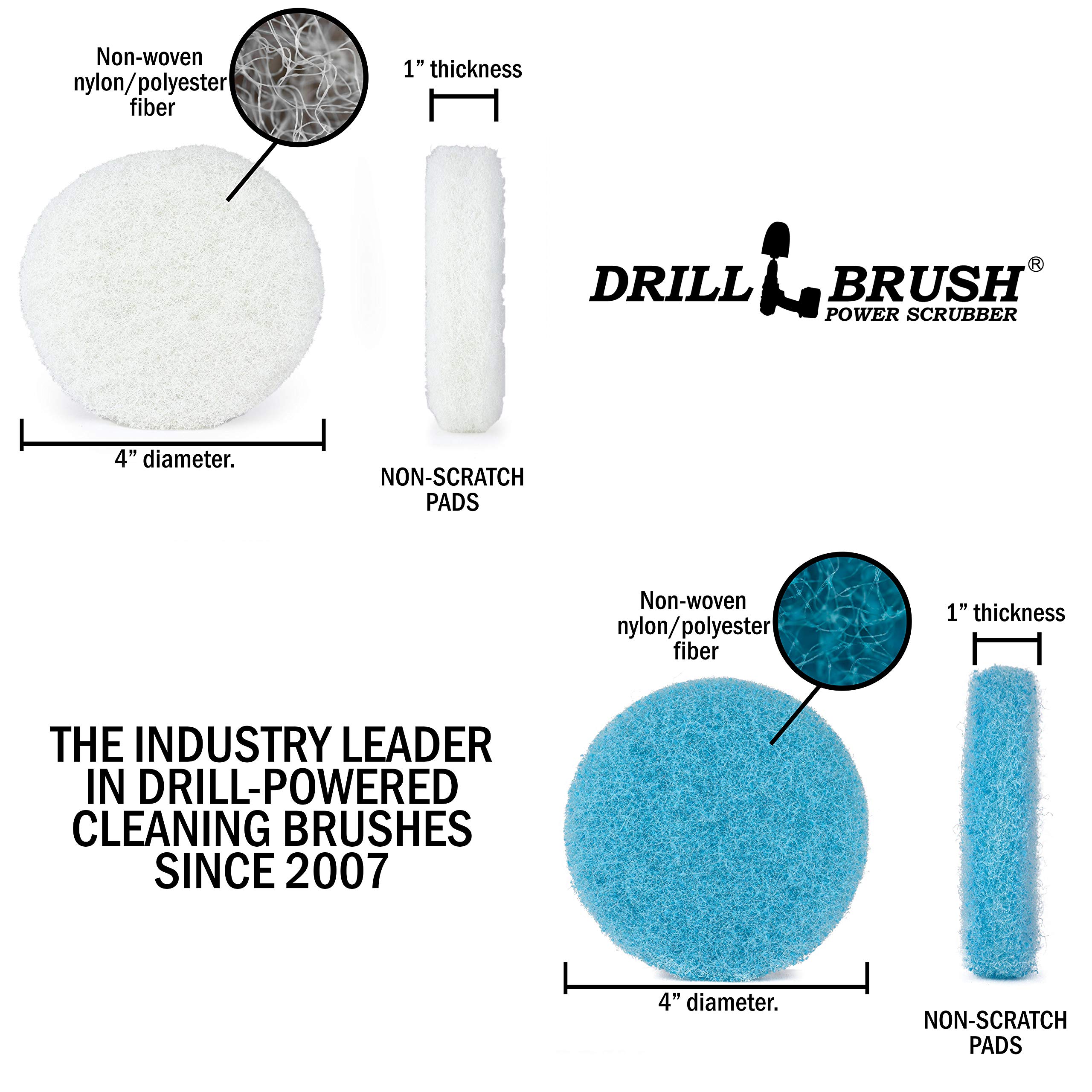 Power Drill Brush Set - Multi-Surface Cleaning Kit for Kitchen, Bathroom & Tile - Scrub Pads for Shower, Bathtub, Sink, Stove, Oven Rack & Cooktop - Heavy Duty Scrubber for Pots, Pans, Frying Pans & Flooring - Grout Cleaner & Bath Mat Maintenance Tool (Perfect for Deep Cleaning Homes & Commercial Spaces)