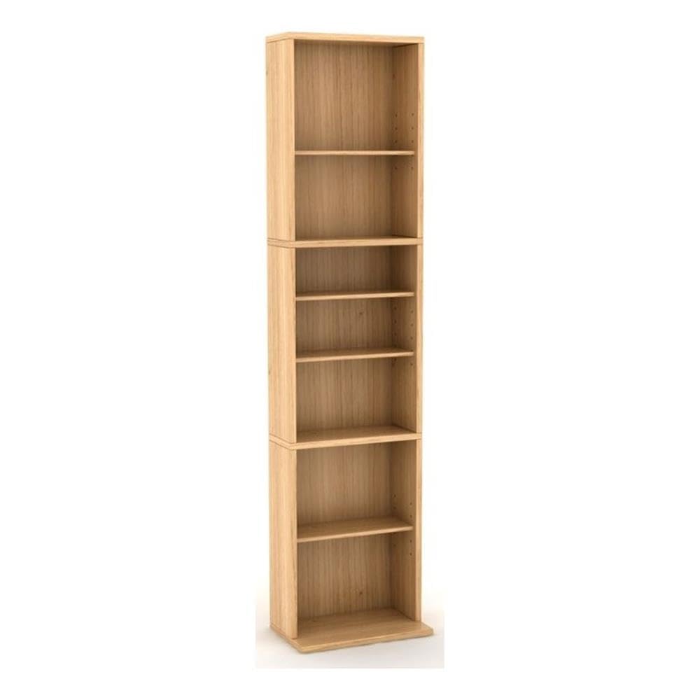 Atlantic 74735728 Summit CD DVD Shelf - Engineered Wood Maple Storage Unit for Media, Collectibles & Home Organization - Perfect for Living Room, Office & Game Room Storage