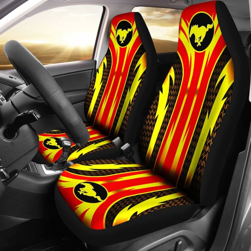 Premium 2-Piece Front Mustang Seat Covers (Fits 2005-2023 Models) - Durable Neoprene Protection for Cars & Trucks - Perfect for Daily Commute, Road Trips & Off-Road Adventures