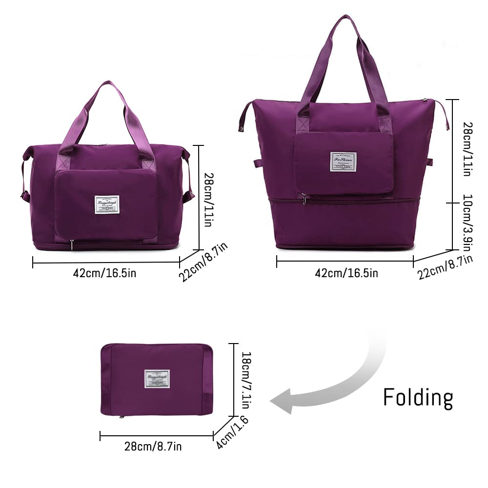 Large Capacity Foldable Travel Duffel Bag - Waterproof Expandable Sports Shoulder Bag for Gym, Travel, Shopping | Portable Carry-On Luggage for Overnight Trips, Weekend Getaways & Outdoor Adventures (Fuchsia Pink) - Perfect for Fitness Enthusiasts, Business Travelers & Vacation Packing