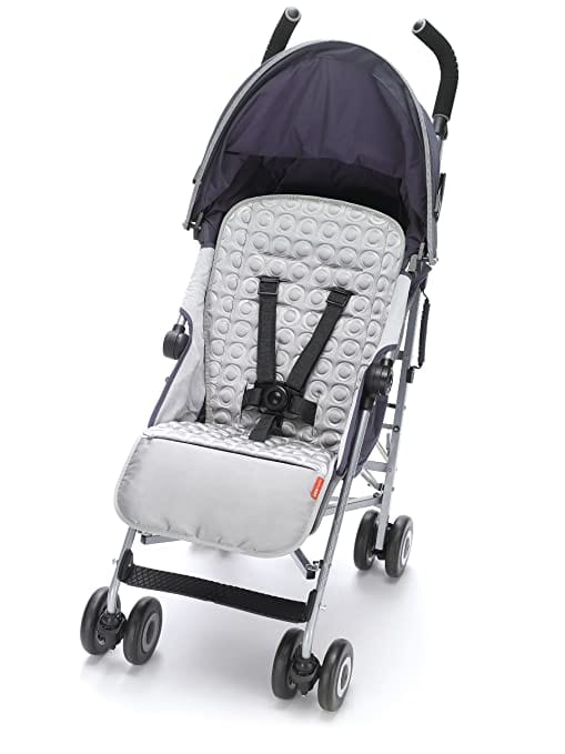 Skip Hop Waterproof Cushioned Memory Foam Stroller and Car Seat Liner - Universal Fit for Baby Strollers & Car Seats - Soft Platinum Gray - Perfect for Travel, Shopping & Outdoor Adventures