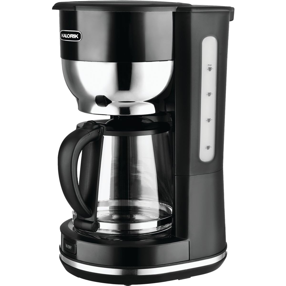Kalorik Mid-Century 10 Cup Retro Coffee Maker - Stainless Steel Black Drip Coffee Machine for Home & Office | Perfect for Breakfast, Entertaining & Gifting