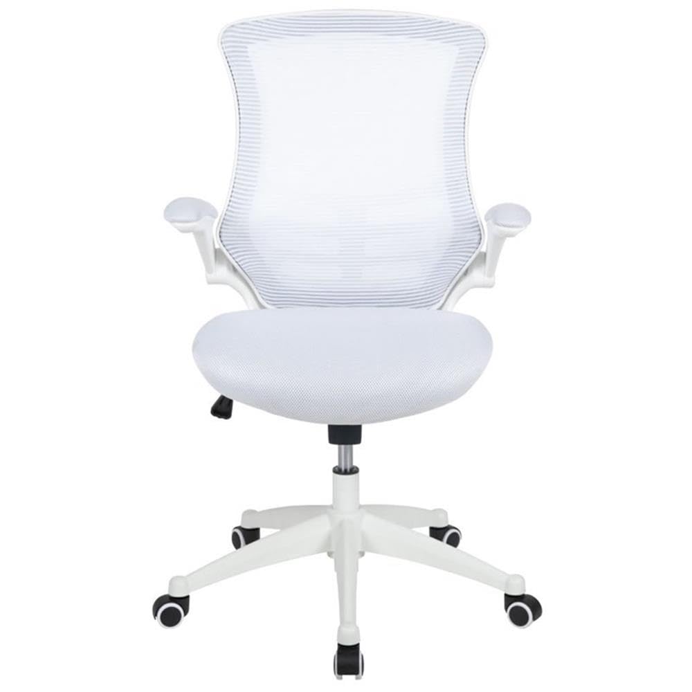 UrbanPro Contemporary Mid Back Mesh Office Swivel Chair - Ergonomic Desk Chair with Lumbar Support, Adjustable Height & Tilt, White - Perfect for Home Office, Gaming & Workspace
