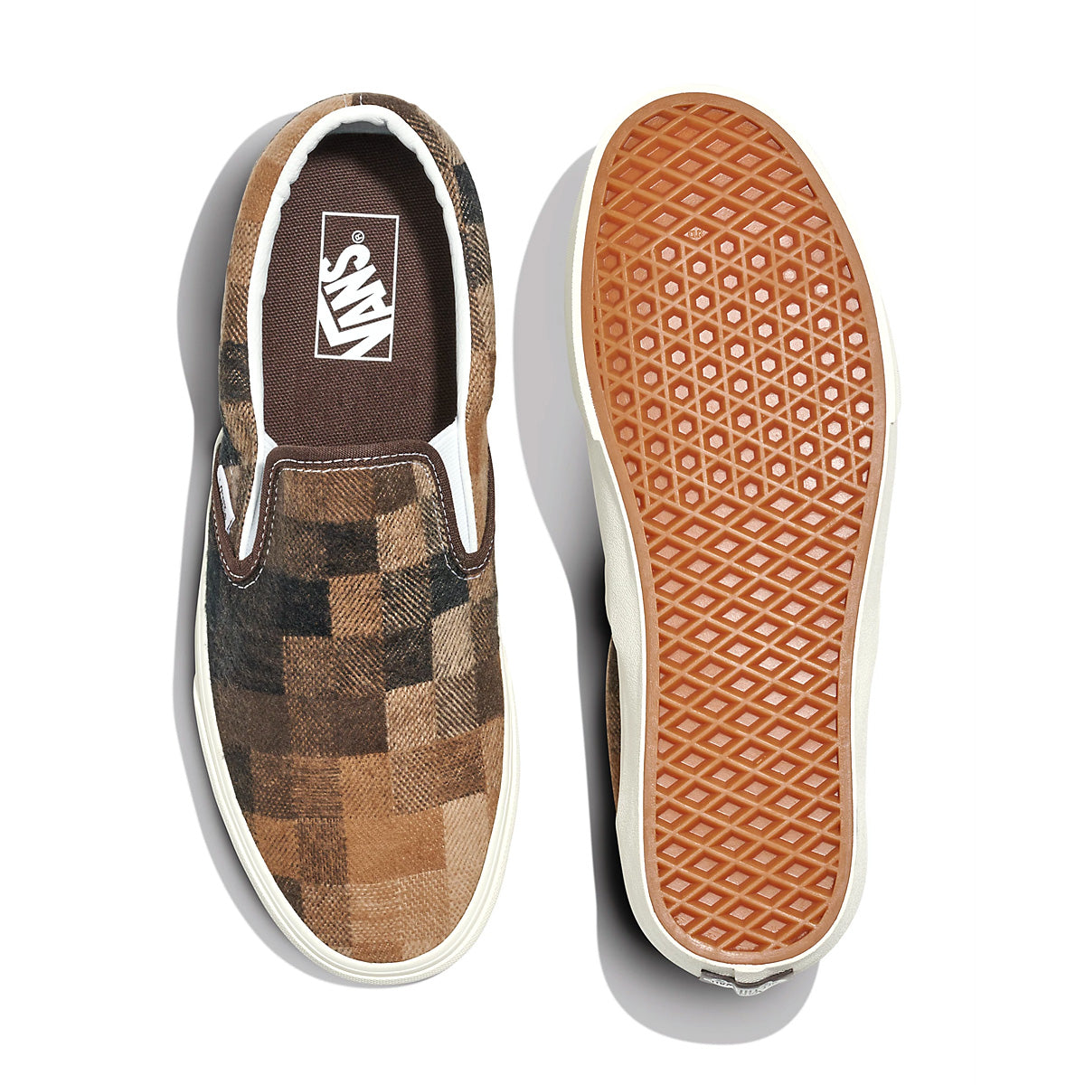 Classic Slip-On Shoes 'Sweater Check Brown' - Comfortable Casual Loafers for Men & Women - Perfect for Home, Office and Everyday Wear