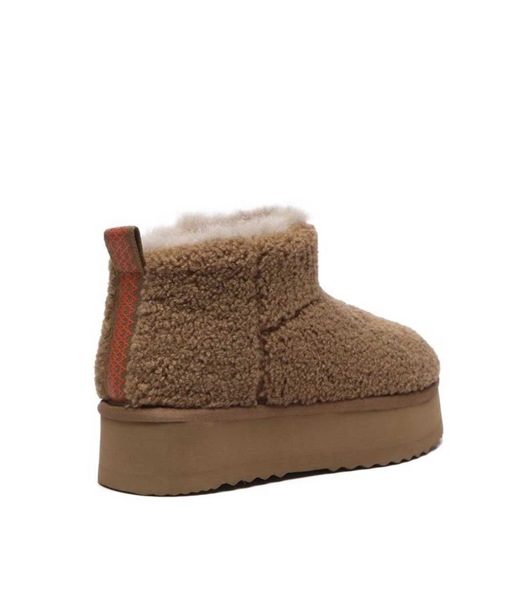 Women's Ultra Platform Curly Boots - Chunky Heel Winter Ankle Boots for Women | Fashionable & Comfortable | Perfect for Casual Outings, Date Nights & Office Wear