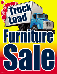 Vinyl Window Sign for Truckload Furniture Sale - Durable & Weatherproof Storefront Decoration for Retail & Clearance Events