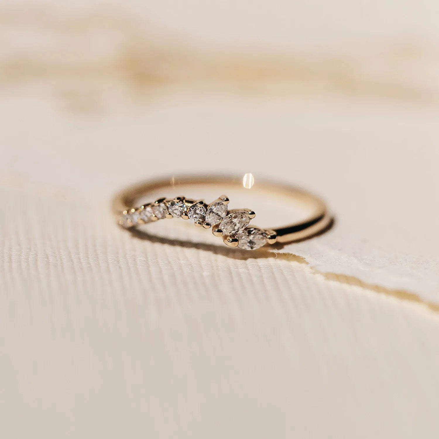 14K Yellow Gold Diamond Band Ring for Women - Elegant Wedding, Engagement, or Anniversary Jewelry Gift - Perfect for Special Occasions & Everyday Wear