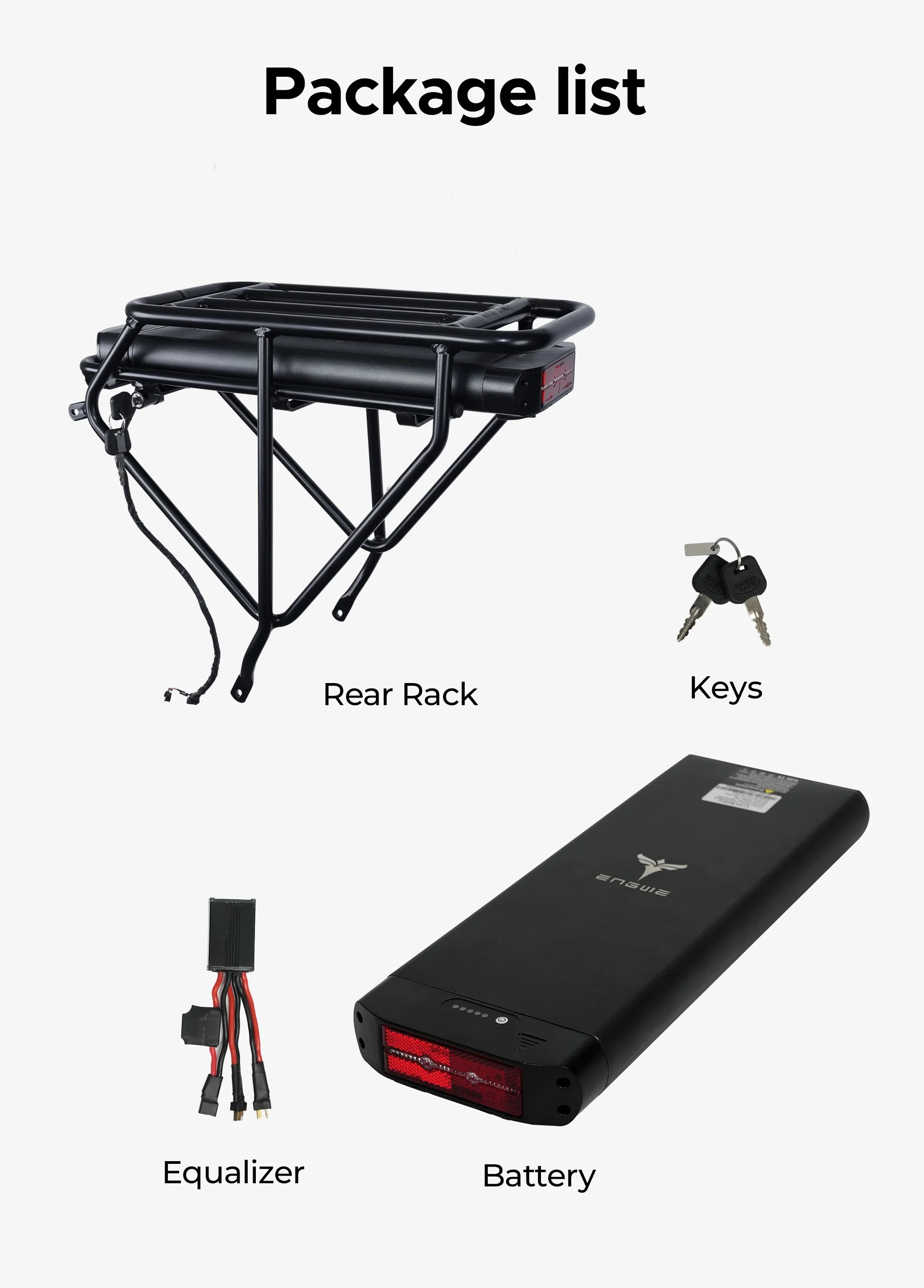 48V 13Ah Rear Rack Battery for Electric Bike - Compatible with EP-2 PRO E-Bike | Waterproof Lithium Battery with USB Port | Perfect for Commuting, Mountain Biking & Long-Distance Rides