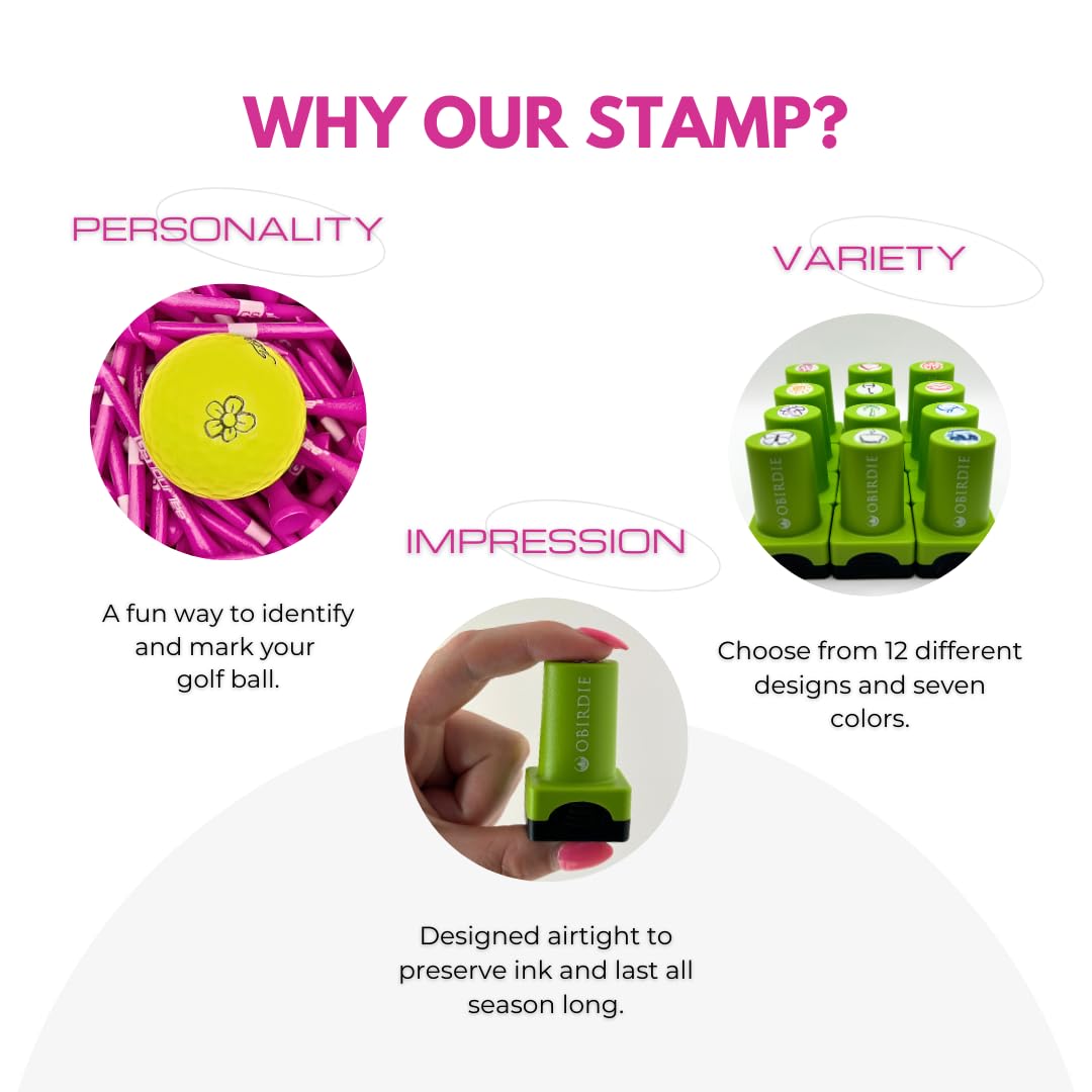 Self-Inking Golf Ball Stamp - Fast-Drying Waterproof Golf Ball Marker | Reusable Golf Accessories for Men & Women | Perfect Golfer Gift & Golf Gadgets | Great for Personalizing Golf Balls & Scorecards on the Course