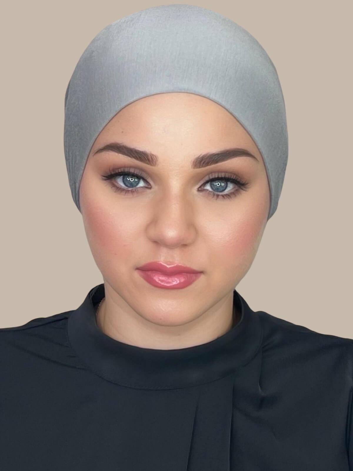 Elegant Grey Tie-Back Underscarf - Perfect for Hijab, Headwrap & Modest Fashion Styling