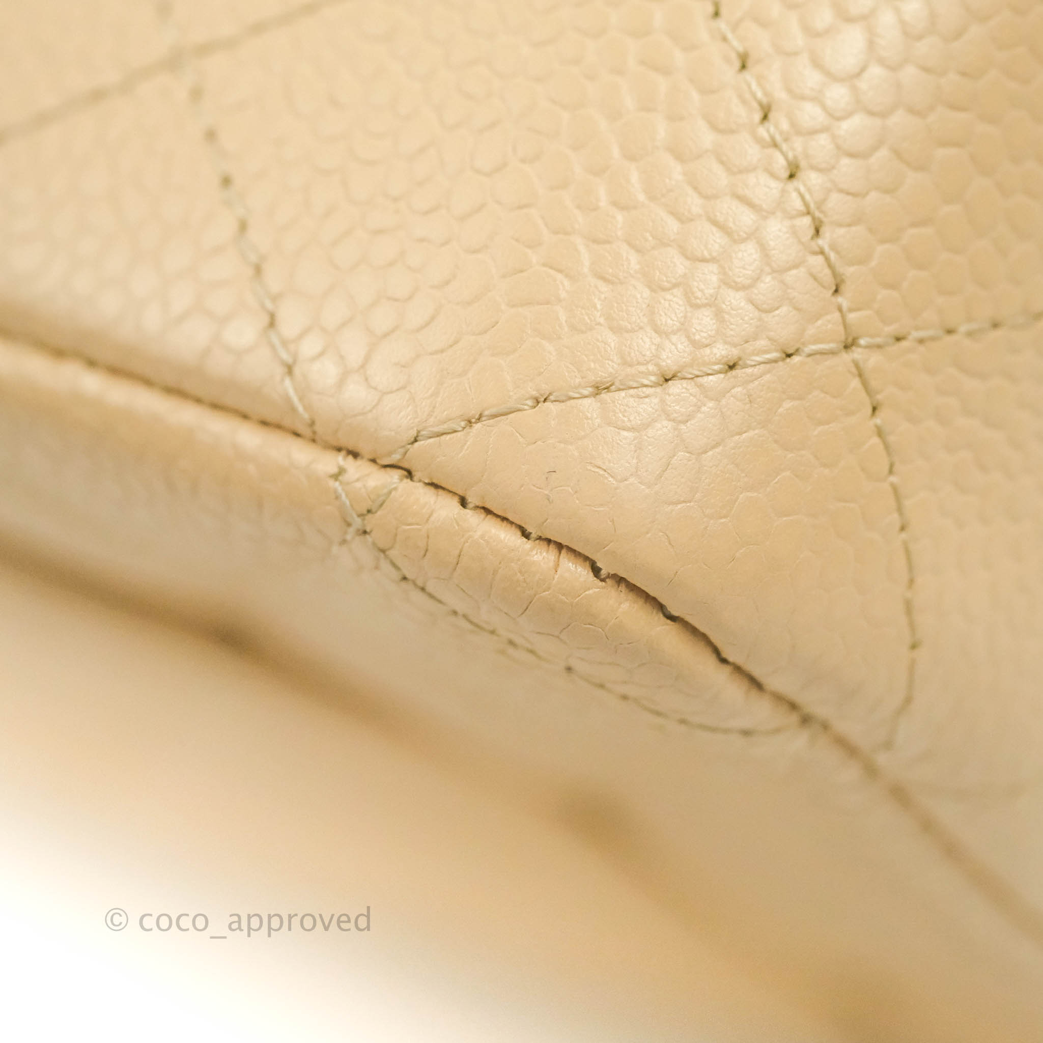 Chanel Classic M/L Medium Flap Bag - Quilted Beige Caviar Leather with Gold Hardware | Luxury Shoulder Bag for Women, Perfect for Work, Parties & Special Occasions