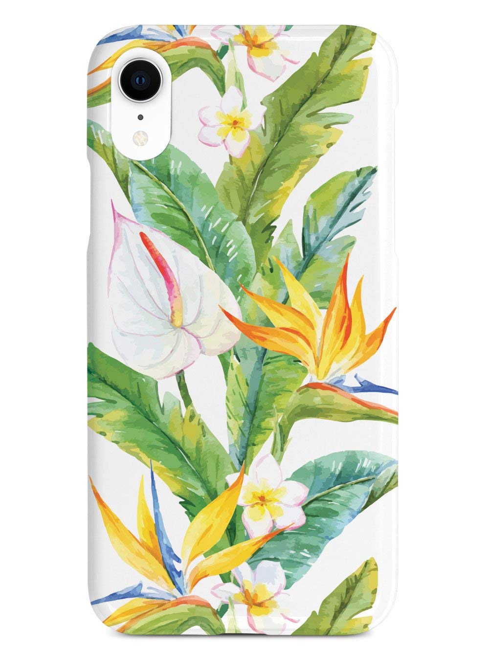 **Inspired Cases for iPhone XR - 3D Textured Protective Phone Cover with Tropical Watercolor Design - Shockproof & Slim Fit - Perfect for Travel, Work & Everyday Use**