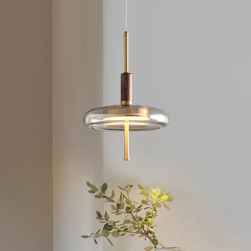 Nimbus Loft Modern Glass Pendant Light - Stylish Hanging Lamp for Kitchen Island, Dining Room, and Living Room Decor