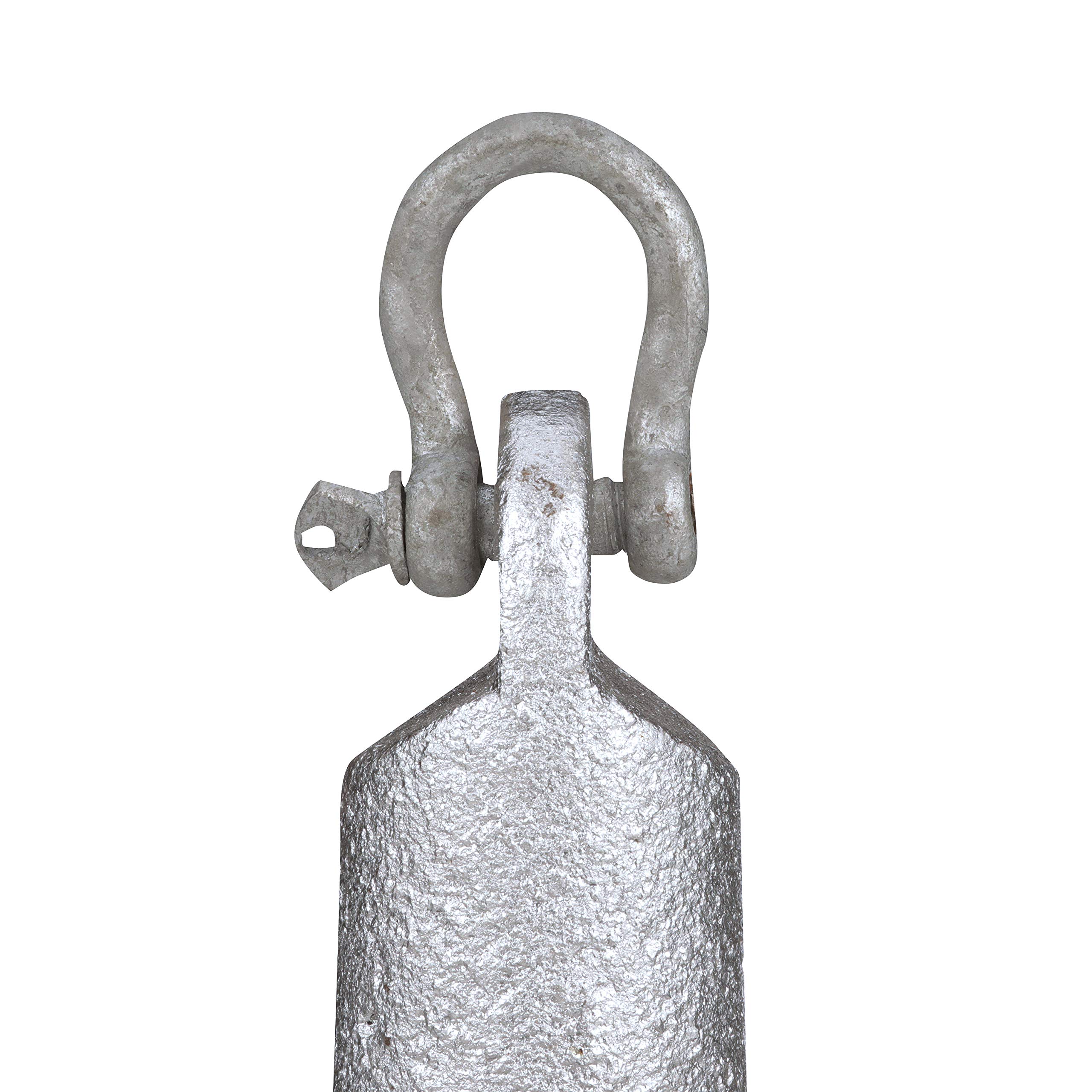 Seachoice Mushroom Anchor - Heavy Duty Cast Iron with Aluminum-Painted Silver Finish - Perfect for Boat Mooring, Dock Anchoring & Marine Applications