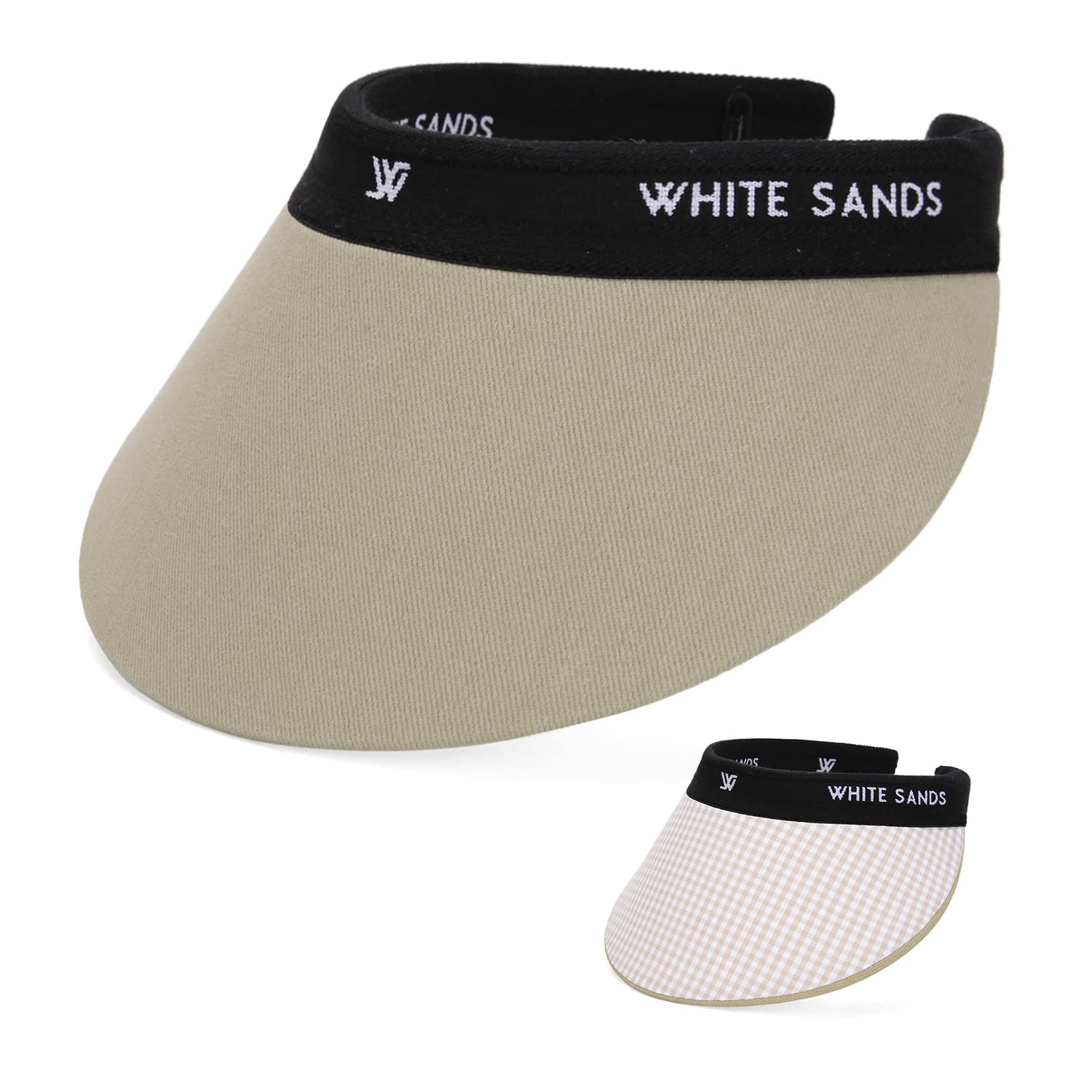 Reversible Check Sun Visor with Removable Headband Jenny - Stylish UV Protection Hat for Women, Outdoor Sports, Beach & Summer Fashion Accessories