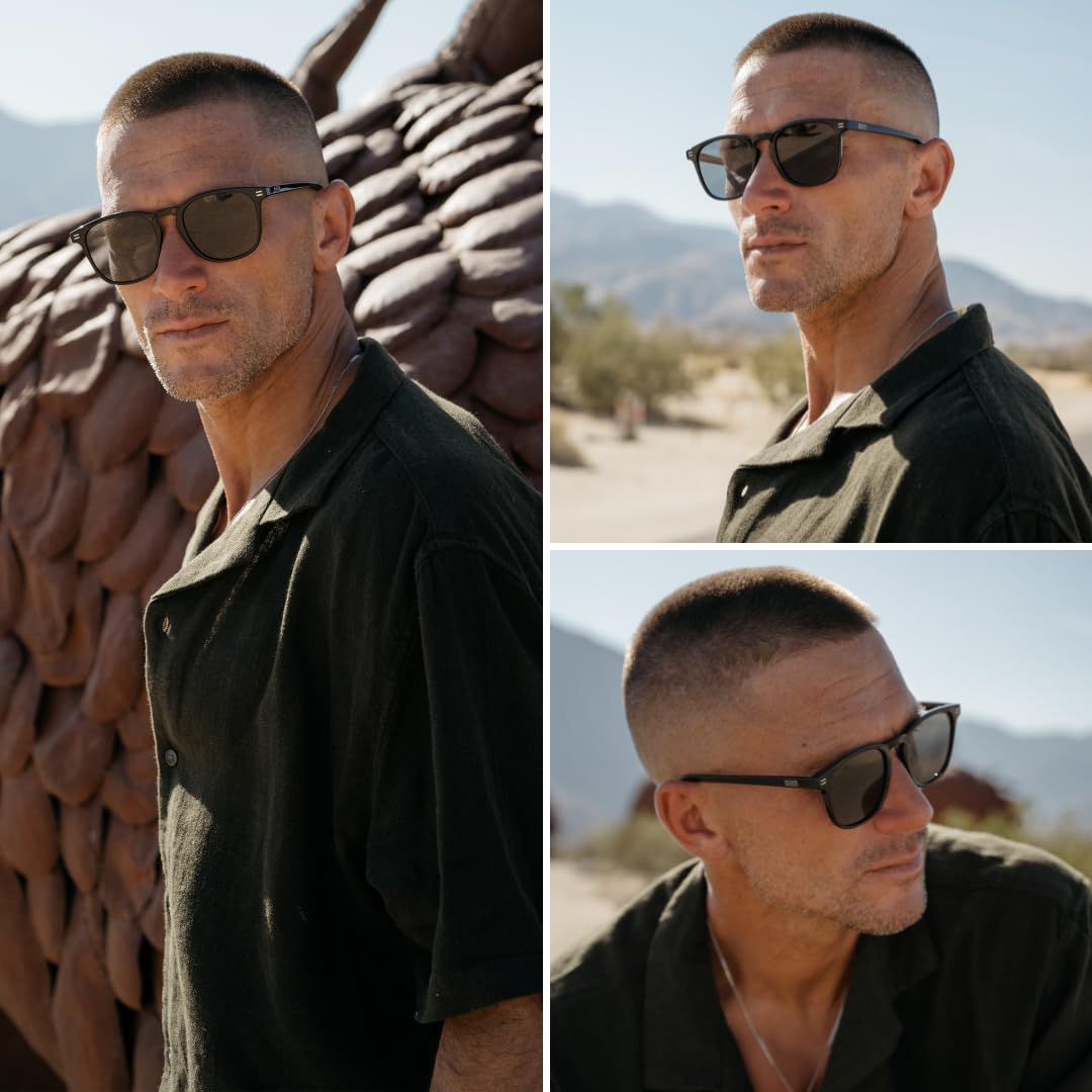 WMP Eyewear - Polarized Modern Rounded Square Sunglasses for Men | UV Protection & Anti-Glare | Perfect for Driving, Outdoor Sports & Beach Vacations