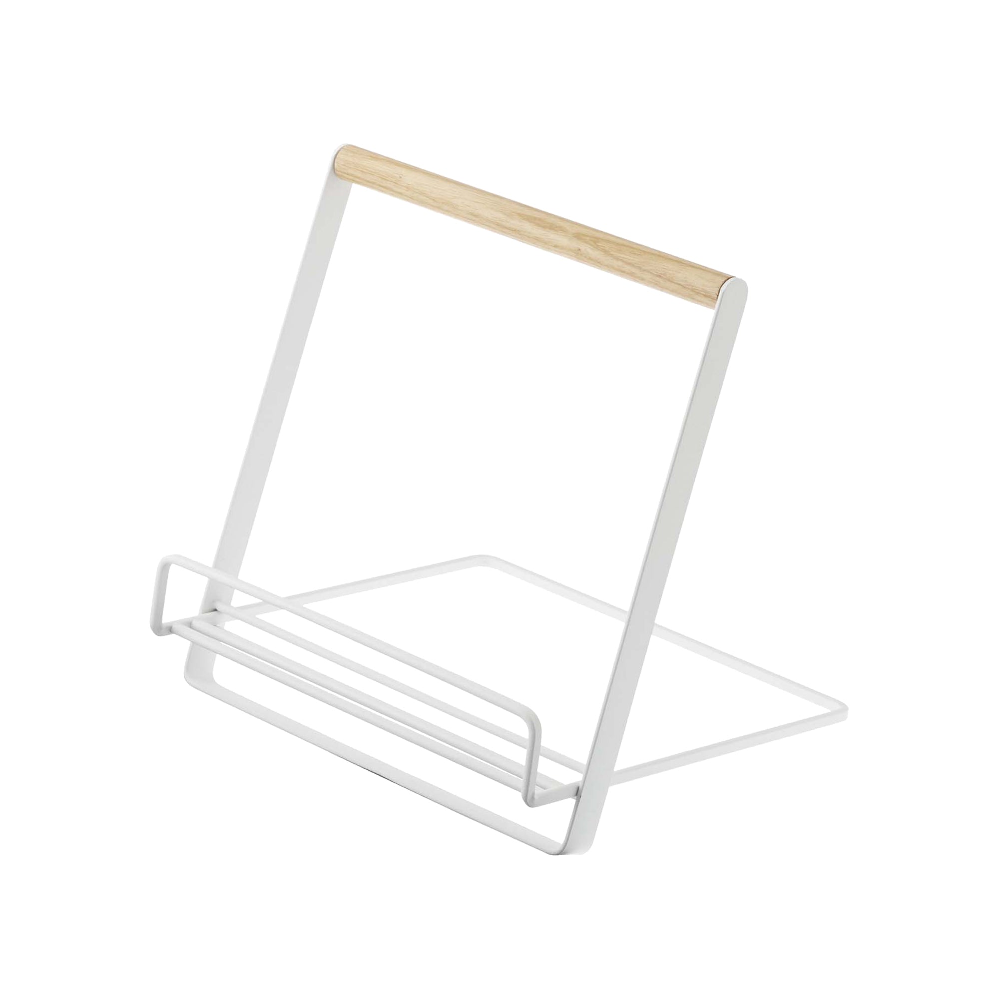 Sturdy Tablet & Cookbook Stand - Steel & Wood Holder for Kitchen, Office & Reading - Perfect for Recipes, eBooks & Hands-Free Viewing