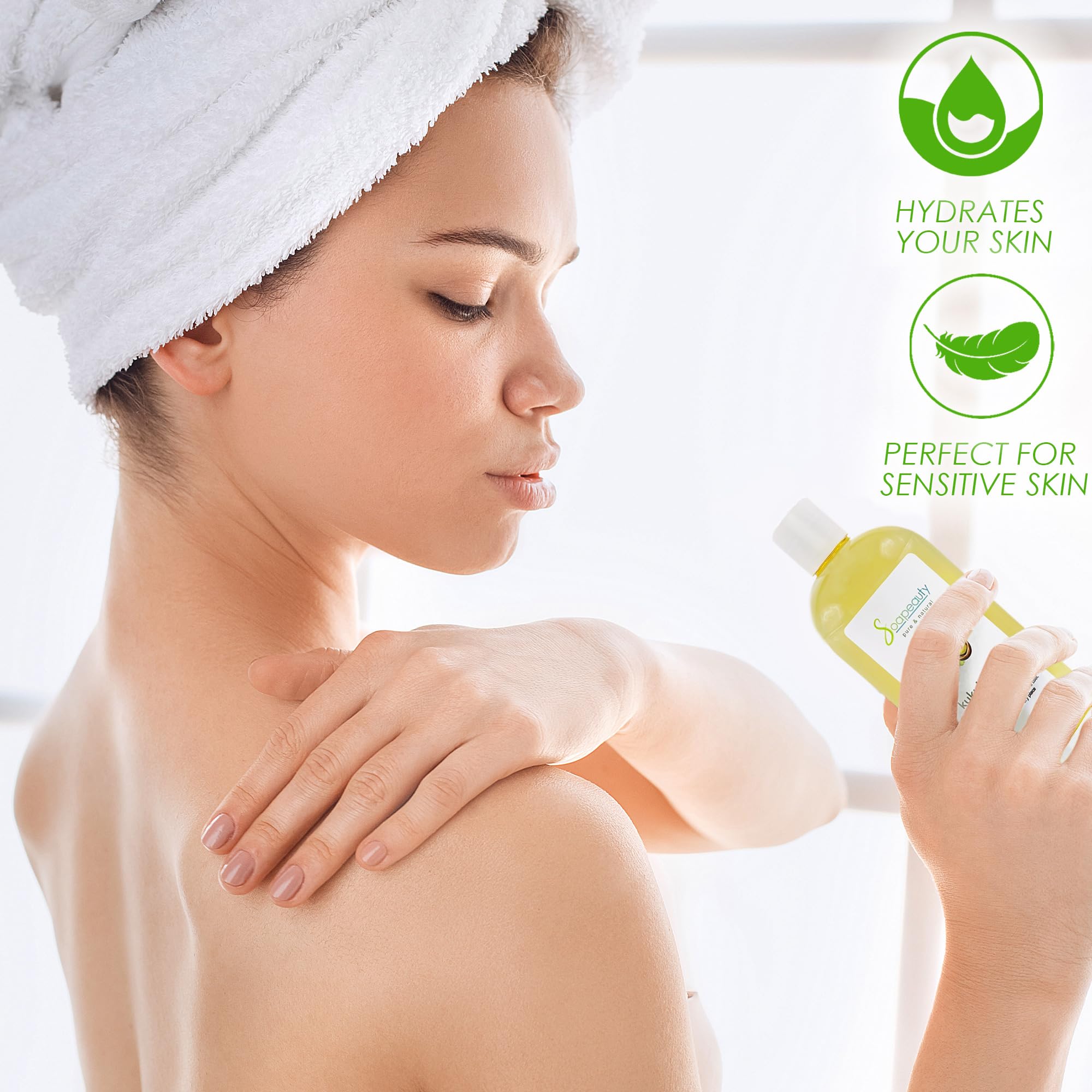 Pure Cold-Pressed Kukui Nut Oil - 100% Natural Unrefined Carrier Oil for Essential Oils | Face, Skin & Hair Moisturizer | Soap Making & DIY Beauty Products | Bulk Sizes 2oz to 7lbs (16oz Bottle) | Perfect for Massage, Aromatherapy & Natural Skincare Routine