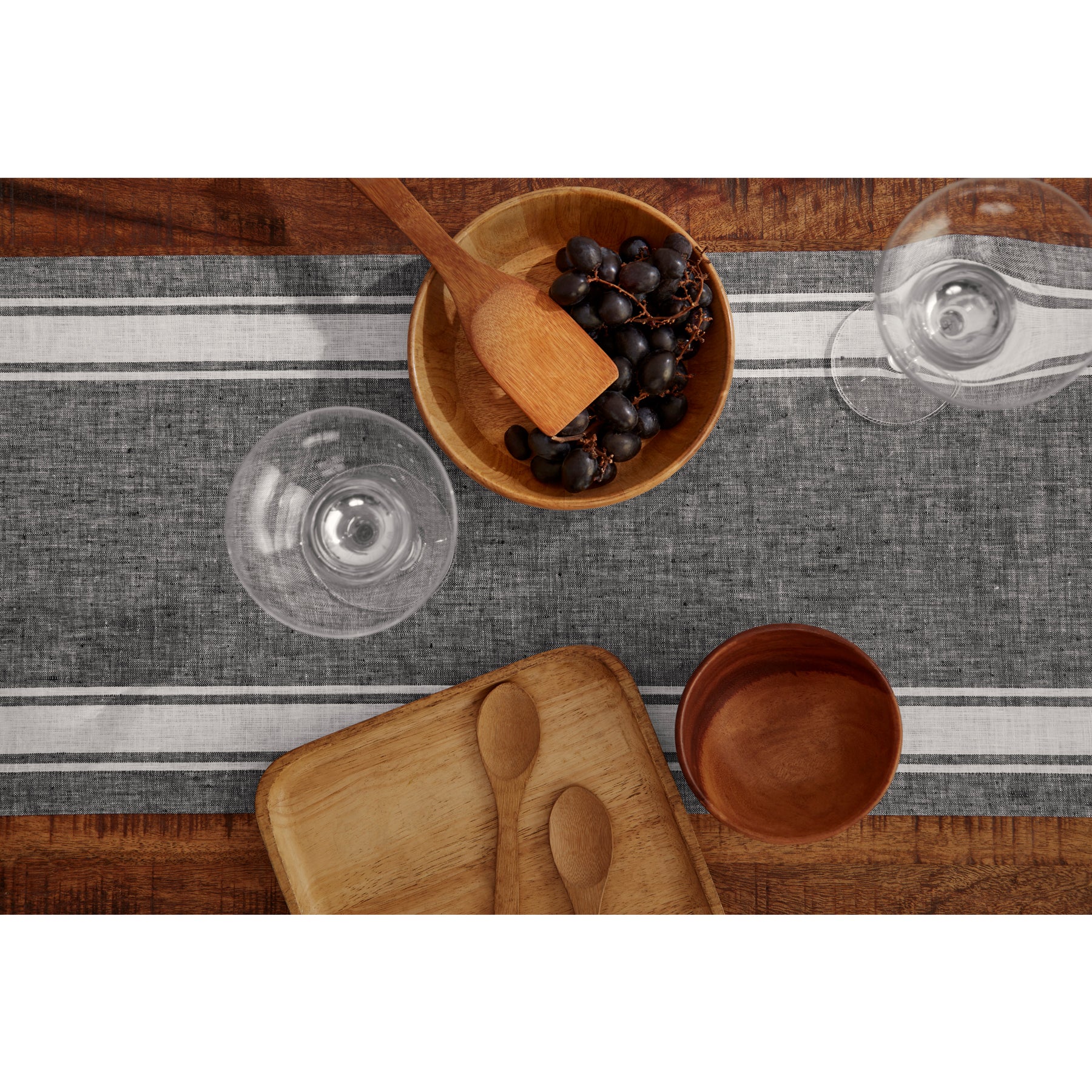 Farmhouse Stripe Table Runner - Cotton Linen Blend, 12x72 Inches, Rustic Decor for Dining Table, Kitchen, Wedding & Holiday Decorations