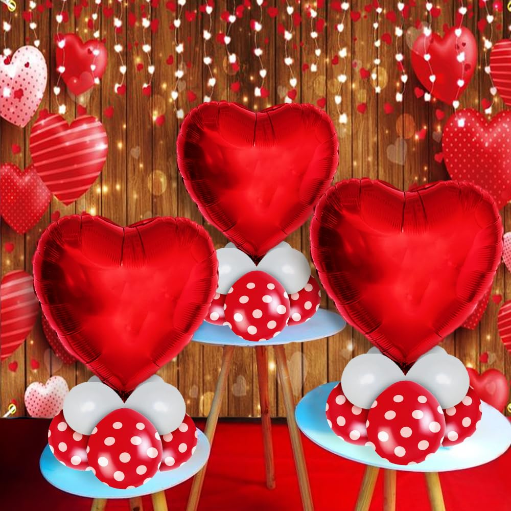 Valentine's Day Red Heart Shaped 18 Inch Mylar Foil Balloons - Pack of 100 for Party Decorations, Wedding Decor & Romantic Events